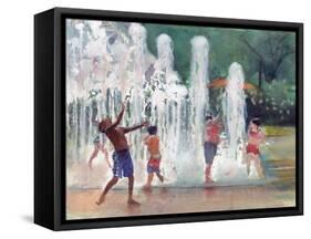 Fun in the Fountain-Gregg DeGroat-Framed Stretched Canvas