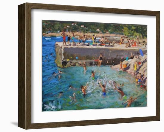 Fun in the Sea, Rovinj, Croatia, 2016-Andrew Macara-Framed Giclee Print