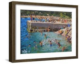 Fun in the Sea, Rovinj, Croatia, 2016-Andrew Macara-Framed Giclee Print