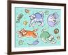 Fun Kitties Pawprints-Geraldine Aikman-Framed Giclee Print