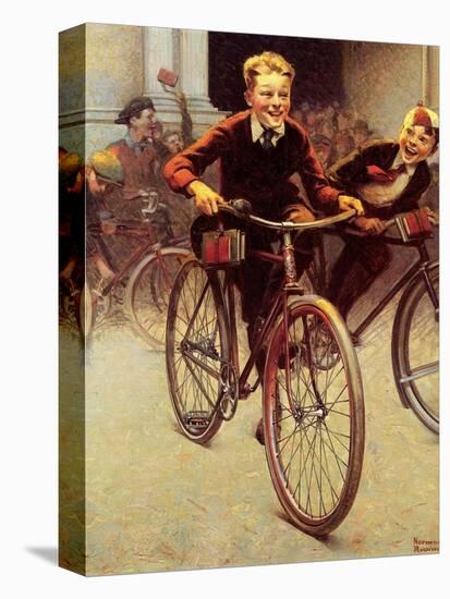 Fun on Bikes (or Boys on Bicycles)-Norman Rockwell-Stretched Canvas