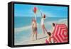 Fun on the Beach, Retro-null-Framed Stretched Canvas