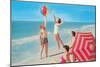 Fun on the Beach, Retro-null-Mounted Art Print