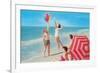 Fun on the Beach, Retro-null-Framed Premium Giclee Print