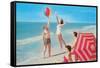 Fun on the Beach, Retro-null-Framed Stretched Canvas