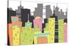 Fun Retro Cityscape-fat_fa_tin-Stretched Canvas