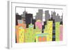 Fun Retro Cityscape-fat_fa_tin-Framed Art Print