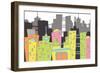 Fun Retro Cityscape-fat_fa_tin-Framed Art Print