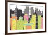 Fun Retro Cityscape-fat_fa_tin-Framed Art Print