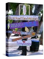 Fun Signpost at Run Point, Cayman Islands-George Oze-Stretched Canvas