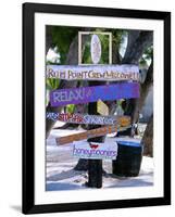 Fun Signpost at Run Point, Cayman Islands-George Oze-Framed Photographic Print