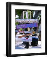 Fun Signpost at Run Point, Cayman Islands-George Oze-Framed Photographic Print