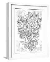 Fun Swirl Flower Bouquet BW for Coloring-Cyndi Lou-Framed Giclee Print