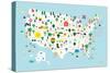 Fun USA Map-Ann Kelle-Stretched Canvas