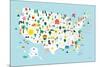 Fun USA Map-Ann Kelle-Mounted Art Print