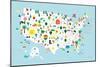 Fun USA Map-Ann Kelle-Mounted Art Print