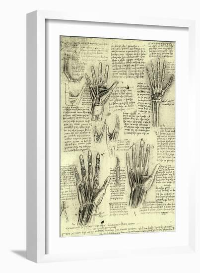 Functions of Human Hand-Leonardo da Vinci-Framed Giclee Print