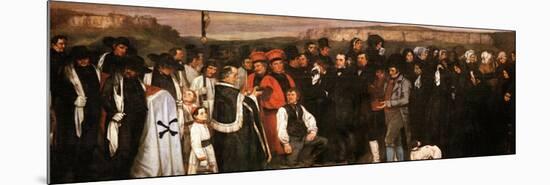 Funeral at Ornans-Gustave Courbet-Mounted Premium Giclee Print
