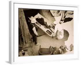 Funeral Bouquet Being Removed from the Tomb of Tutankhamun, Valley of the Kings, 1922-Harry Burton-Framed Photographic Print