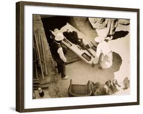 Funeral Bouquet Being Removed from the Tomb of Tutankhamun, Valley of the Kings, 1922-Harry Burton-Framed Photographic Print