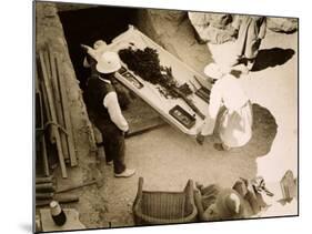 Funeral Bouquet Being Removed from the Tomb of Tutankhamun, Valley of the Kings, 1922-Harry Burton-Mounted Photographic Print