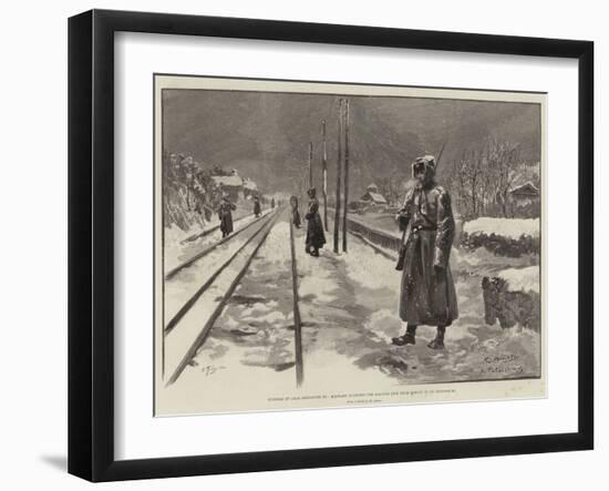 Funeral of Czar Alexander Iii, Military Guarding the Railway Line from Moscow to St Petersburg-G.S. Amato-Framed Giclee Print