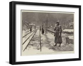 Funeral of Czar Alexander Iii, Military Guarding the Railway Line from Moscow to St Petersburg-G.S. Amato-Framed Giclee Print