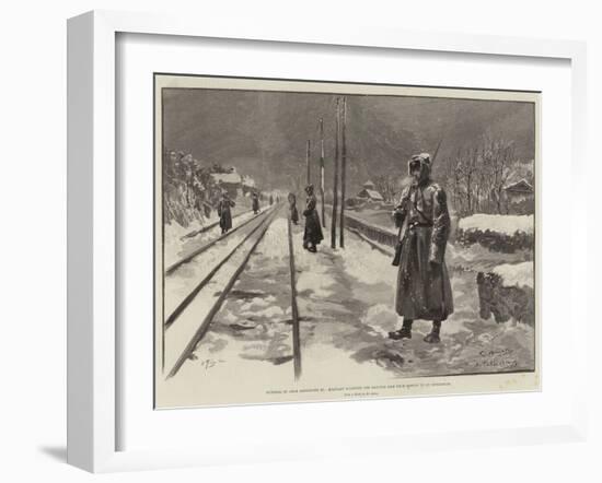 Funeral of Czar Alexander Iii, Military Guarding the Railway Line from Moscow to St Petersburg-G.S. Amato-Framed Giclee Print