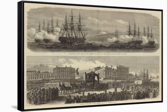 Funeral of Emperor Maximilian at Trieste-null-Framed Stretched Canvas
