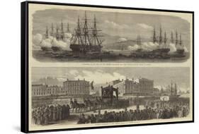 Funeral of Emperor Maximilian at Trieste-null-Framed Stretched Canvas