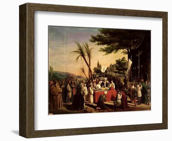 Funeral of Godfrey of Bouillon (circa 1060-1100) in Jerusalem, 23rd July 1100, 1838-Edouard Cibot-Framed Giclee Print