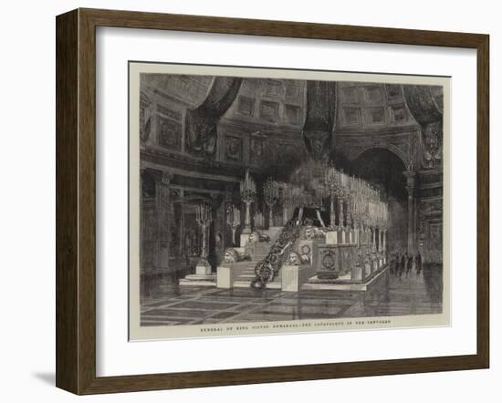 Funeral of King Victor Emmanuel, the Catafalque in the Pantheon-null-Framed Giclee Print