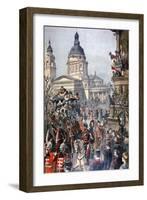 Funeral of Lajos Kossuth, Budapest, 21st March 1894-Paul Merwart-Framed Giclee Print