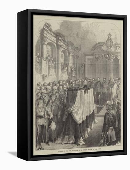 Funeral of Sir John Burgoyne in St Peter's Church at the Tower-null-Framed Stretched Canvas