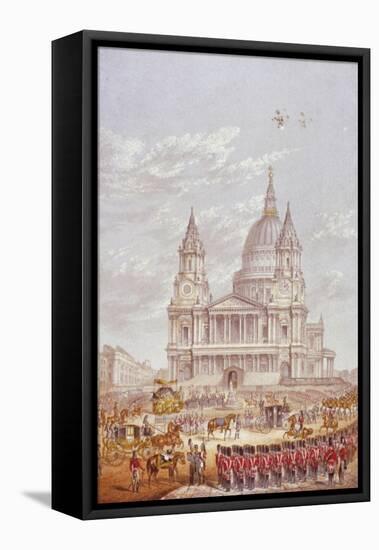 Funeral of the Duke of Wellington, St Paul's Cathedral, City of London, 18 November, 1852-George Baxter-Framed Stretched Canvas