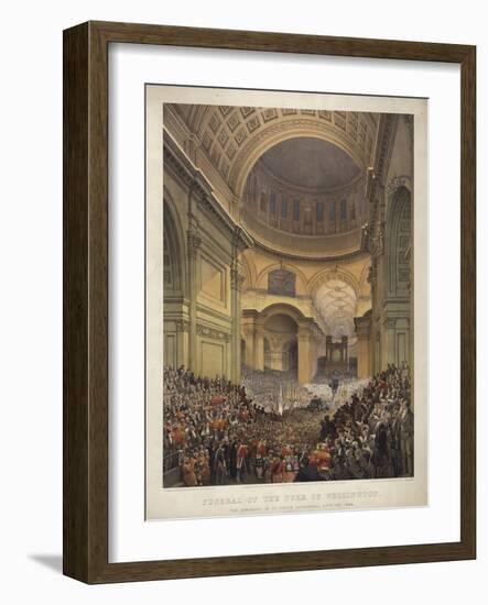 Funeral of the Duke of Wellington, the Ceremony in St Paul's Cathedral, 18 November 1852-Louis Haghe-Framed Giclee Print