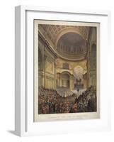 Funeral of the Duke of Wellington, the Ceremony in St Paul's Cathedral, 18 November 1852-Louis Haghe-Framed Giclee Print