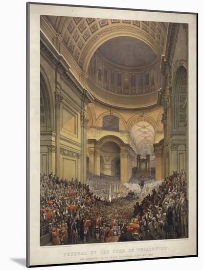 Funeral of the Duke of Wellington, the Ceremony in St Paul's Cathedral, 18 November 1852-Louis Haghe-Mounted Giclee Print
