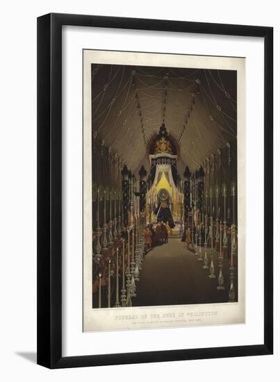 Funeral of the Duke of Wellington, the Lying in State in Chelsea Hospital, November 1852-Louis Haghe-Framed Giclee Print