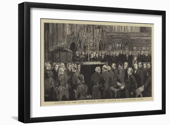 Funeral of the Late Charles Robert Darwin in Westminster Abbey-null-Framed Giclee Print