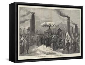 Funeral of the Late German Emperor at Berlin, Procession in the Unter Den Linden-William 'Crimea' Simpson-Framed Stretched Canvas