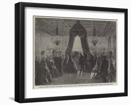 Funeral of the Late King of the Belgians, the Body Lying in State at the Royal Palace at Brussels-null-Framed Giclee Print