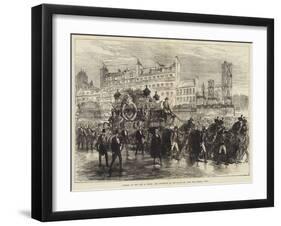 Funeral of the Late M Thiers, the Procession on the Boulevard Near the Chateau D'Eau-Charles Robinson-Framed Giclee Print