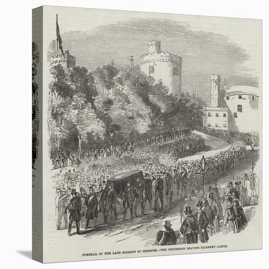 Funeral of the Late Marquis of Ormonde, the Procession Leaving Kilkenny Castle-null-Stretched Canvas