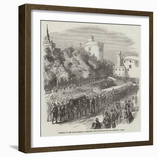 Funeral of the Late Marquis of Ormonde, the Procession Leaving Kilkenny Castle-null-Framed Giclee Print