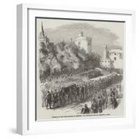 Funeral of the Late Marquis of Ormonde, the Procession Leaving Kilkenny Castle-null-Framed Giclee Print