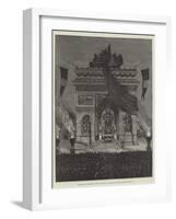 Funeral of Victor Hugo in Paris, the Bier at the Arc De Triomphe, Champs Elysees-null-Framed Giclee Print