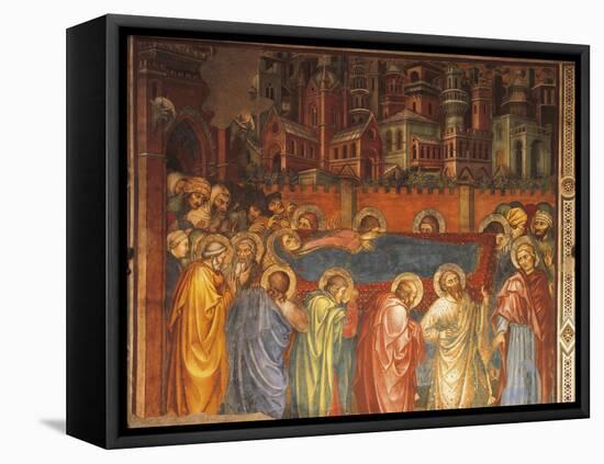 Funeral of Virgin, Scene from Life of Virgin, 1406-1408-Taddeo di Bartolo-Framed Stretched Canvas