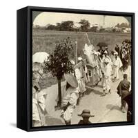 Funeral Procession of a Rich Buddhist, on the Road to Sakai, Looking Towards Osaka, Japan, 1904-Underwood & Underwood-Framed Stretched Canvas