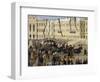 Funeral Procession of Ferenc Deak (1803-1876) in Budapest, 1876, Painting by Georg Nissen-null-Framed Giclee Print